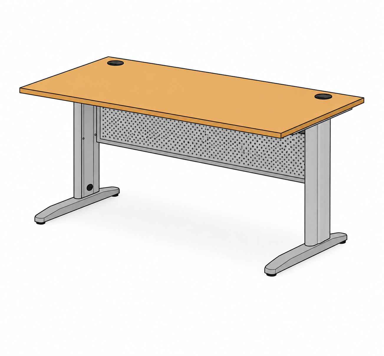 Bureau mélaminé pieds en métal